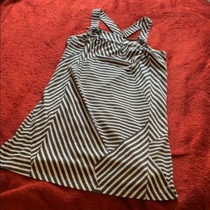 Black and white striped dress